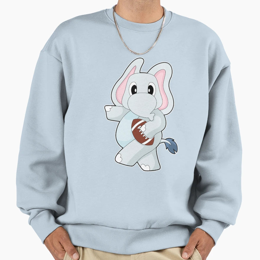 Elephant American Football Sweatshirt - Casual Everyday Wear Men Women - T-Shirt, Sweatshirt, Hoodie