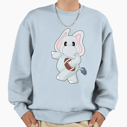 Elephant American Football Sweatshirt - Casual Everyday Wear Men Women - T-Shirt, Sweatshirt, Hoodie