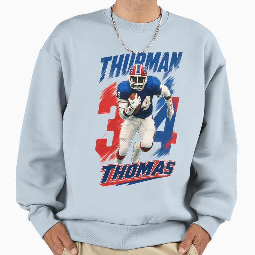 Buffalo Running Legend No 34 90S Sweatshirt - Unique Graphic Unisex - T-Shirt, Sweatshirt, Hoodie