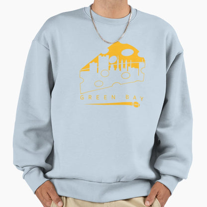 Green Bay Football Fan Cheese Sweatshirt - Custom Art Print Men Women - T-Shirt, Sweatshirt, Hoodie