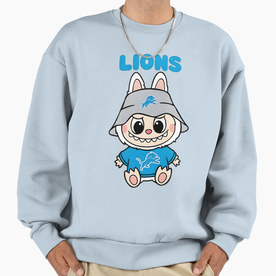 Cartoon Labubu Lions Fan Art Sweatshirt - Graphic Print Men Women - T-Shirt, Sweatshirt, Hoodie