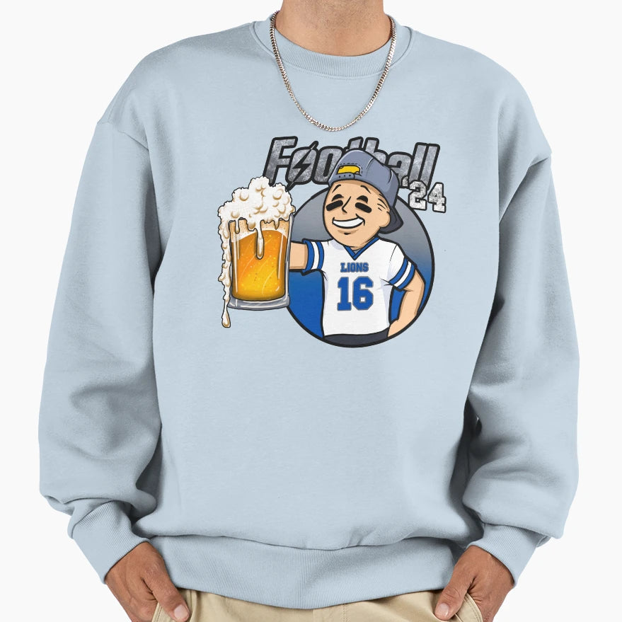 Detroit Beer And Football Sweatshirt - Novelty Apparel Men Women - T-Shirt, Sweatshirt, Hoodie