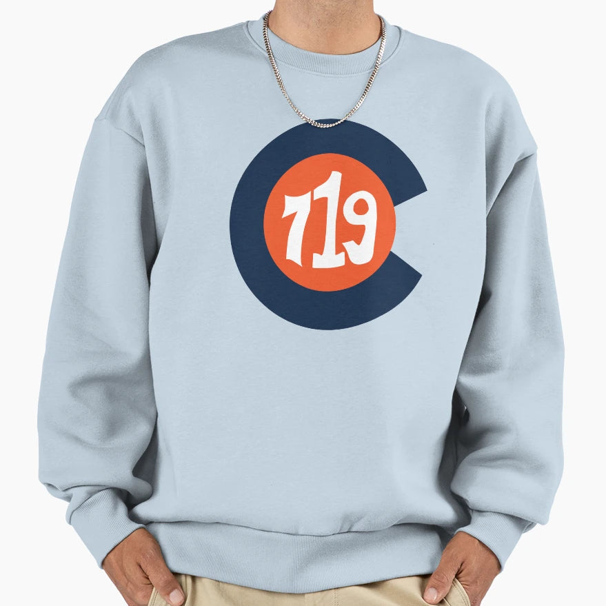 Hand Drawn Colorado Flag 719 Area Code Sweatshirt - Novelty Apparel Unisex - T-Shirt, Sweatshirt, Hoodie