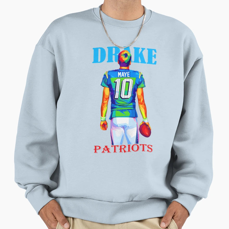 Drake Maye Pop Art Patriots Sweatshirt - Graphic Print Unisex - T-Shirt, Sweatshirt, Hoodie