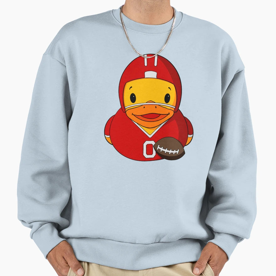 Football Player Rubber Duck Sweatshirt - Fun Novelty Design for Adults - T-Shirt, Sweatshirt, Hoodie
