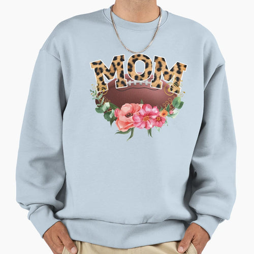 Mom American Football Leopard Sweatshirt - Fun Novelty Design Unisex - T-Shirt, Sweatshirt, Hoodie