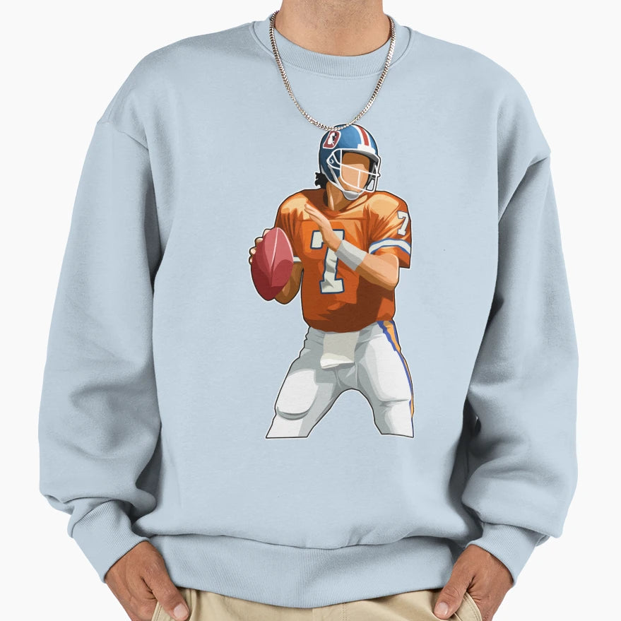 John Elway 7 Quarterback Legend Sweatshirt - Custom Art Print Unisex - T-Shirt, Sweatshirt, Hoodie