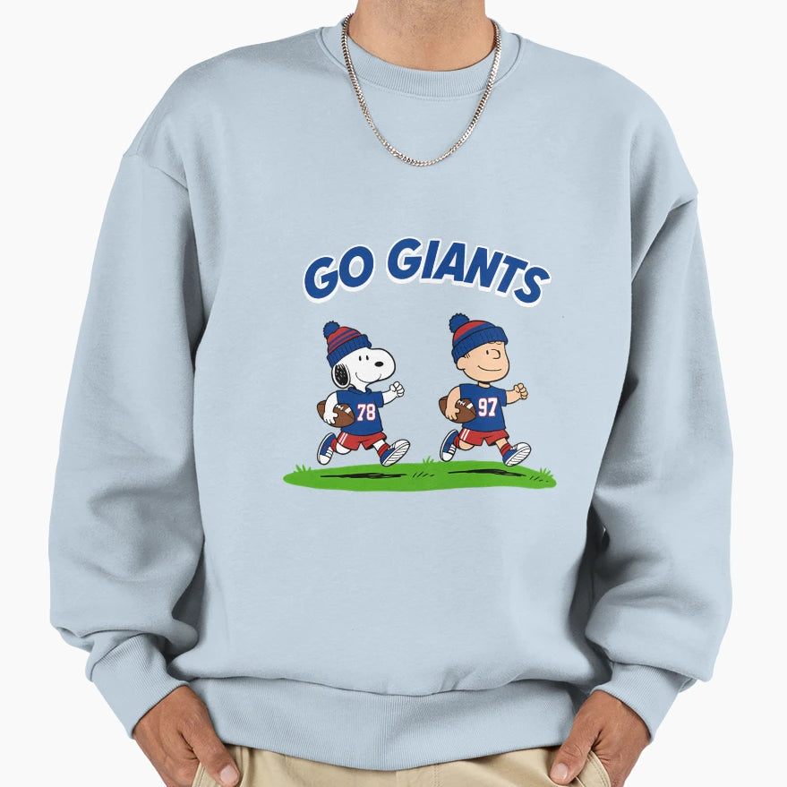Go Giants Snoopy And Charlie Brown Sweatshirt - Casual Everyday Wear Unisex - T-Shirt, Sweatshirt, Hoodie