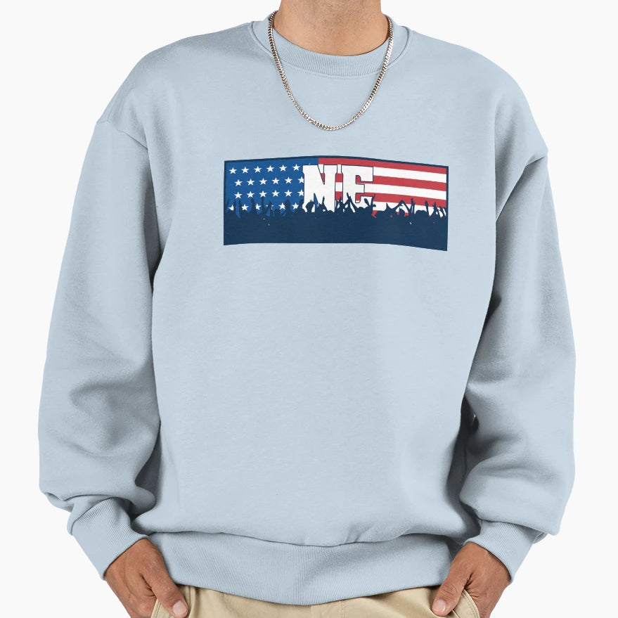 Cheering New England Ne Flag Sweatshirt - Minimalist Print Unisex - T-Shirt, Sweatshirt, Hoodie