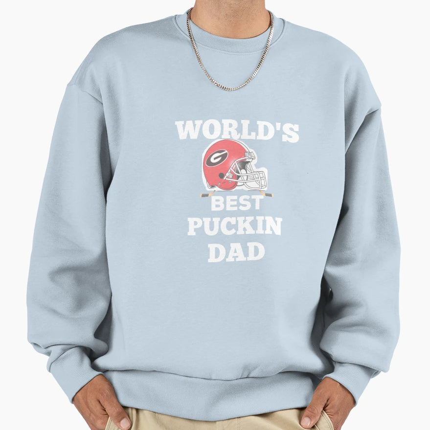 Worlds Best Puckin Dad Ice Hockey Sweatshirt - Trendy Graphic for Adults - T-Shirt, Sweatshirt, Hoodie