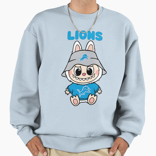 Cartoon Labubu Lions Fan Art Sweatshirt - Aesthetic Graphic Unisex - T-Shirt, Sweatshirt, Hoodie