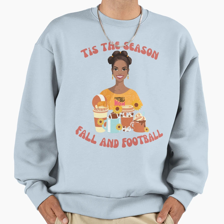 Football Mom Coffee And Football Sweatshirt - Unique Graphic Men Women - T-Shirt, Sweatshirt, Hoodie