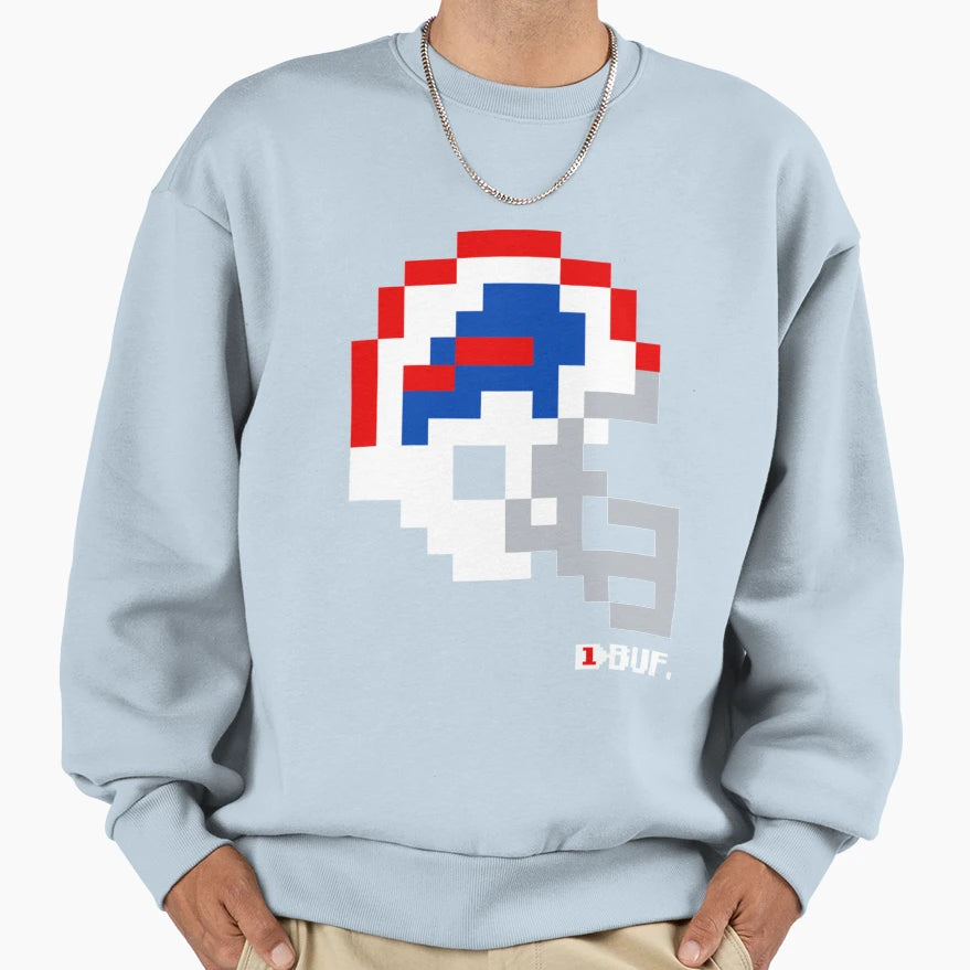 Buf White Helmet Tecmo Bowl Sweatshirt - Unique Graphic Unisex - T-Shirt, Sweatshirt, Hoodie