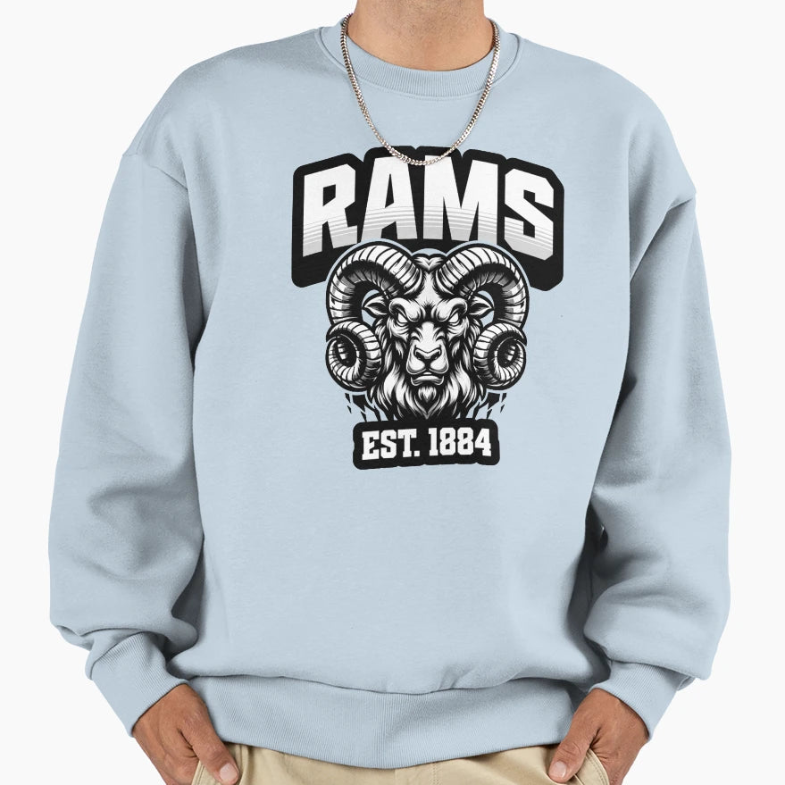 Rams Animated Sweatshirt - Minimalist Print Men Women - T-Shirt, Sweatshirt, Hoodie
