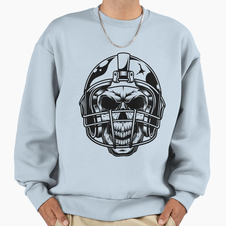 American Football Helmet Skull Sweatshirt - Graphic Print Unisex - T-Shirt, Sweatshirt, Hoodie