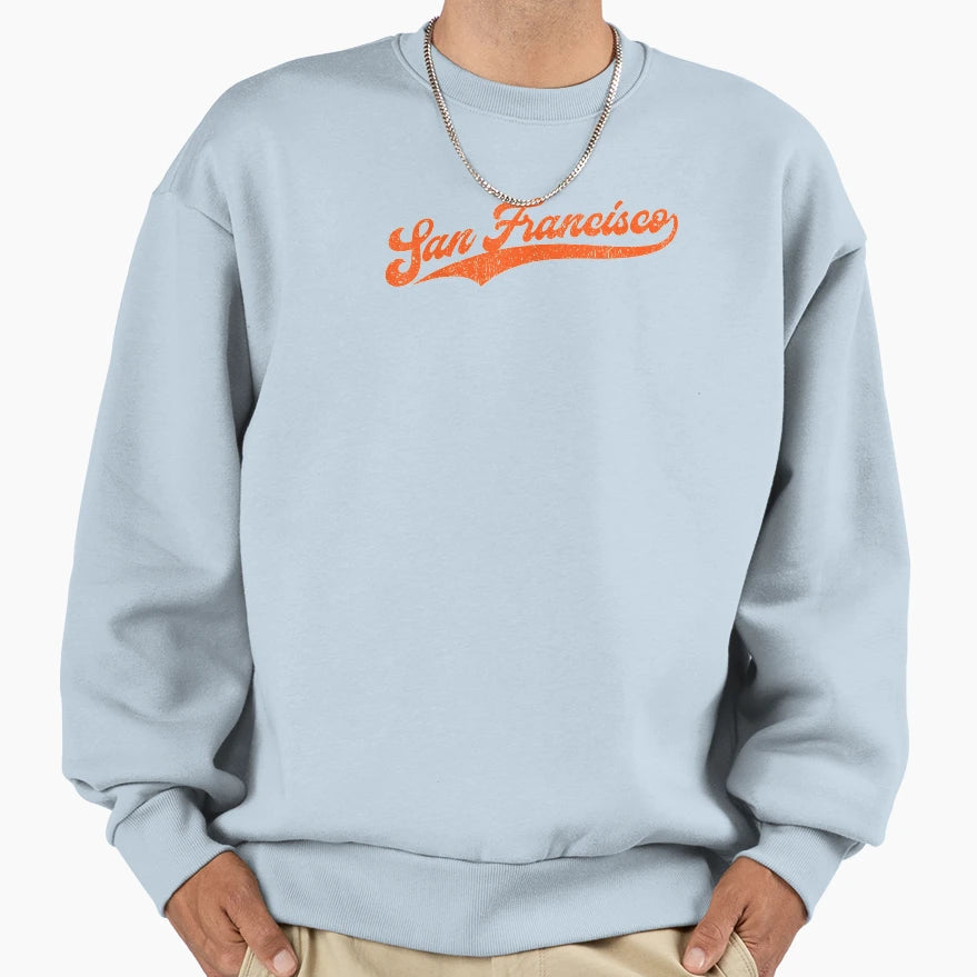 San Francisco Baseball Script Sf T-Shirt - Casual Everyday Wear Unisex - T-Shirt, Sweatshirt, Hoodie