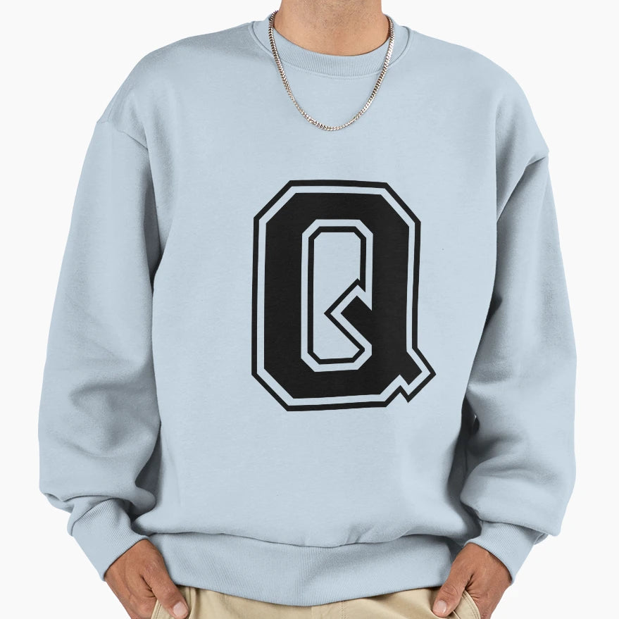 Letter Q Sweatshirt - Trendy Graphic Men Women - T-Shirt, Sweatshirt, Hoodie