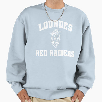 Lourdes Red Raiders White Logo Sweatshirt - Fun Novelty Design Men Women - T-Shirt, Sweatshirt, Hoodie