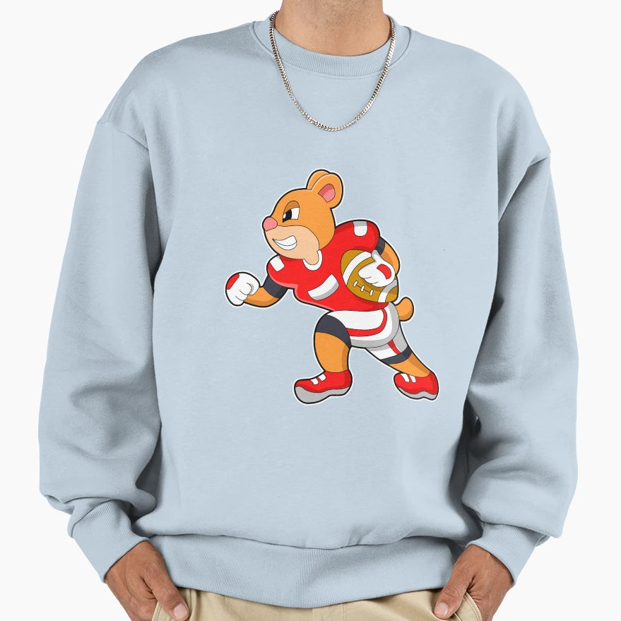 Bear Football Sports Sweatshirt - Minimalist Print Unisex - T-Shirt, Sweatshirt, Hoodie