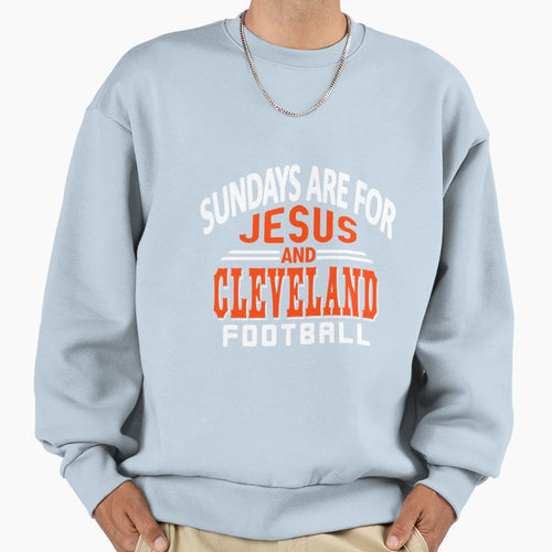 Cleveland Football Fan Sundays And Sweatshirt - Trendy Graphic Men Women - T-Shirt, Sweatshirt, Hoodie