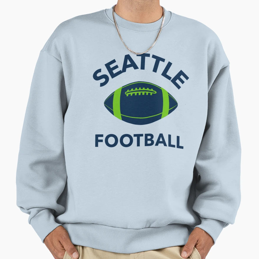 Seattle Football Team Navy Letter Sweatshirt - Aesthetic Graphic Men Women - T-Shirt, Sweatshirt, Hoodie