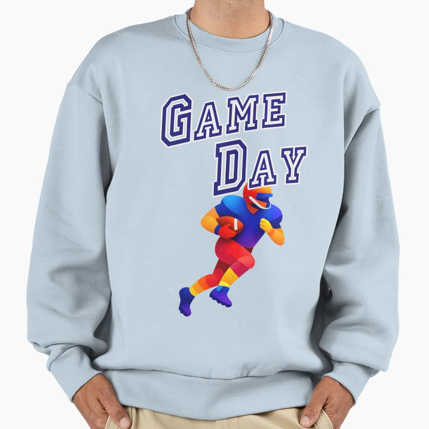 Game Day American Football Player Sweatshirt - Custom Art Print Men Women - T-Shirt, Sweatshirt, Hoodie