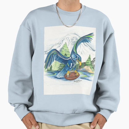 Mount Rainer And Seahawk Sweatshirt - Graphic Print Unisex - T-Shirt, Sweatshirt, Hoodie