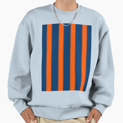 Glasgow Rangers Navy Orange Striped Sweatshirt - Minimalist Print Unisex - T-Shirt, Sweatshirt, Hoodie