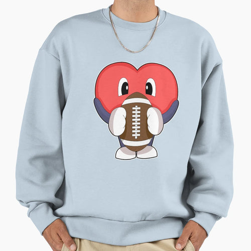 Heart American Football Sports Sweatshirt - Custom Art Print Men Women - T-Shirt, Sweatshirt, Hoodie