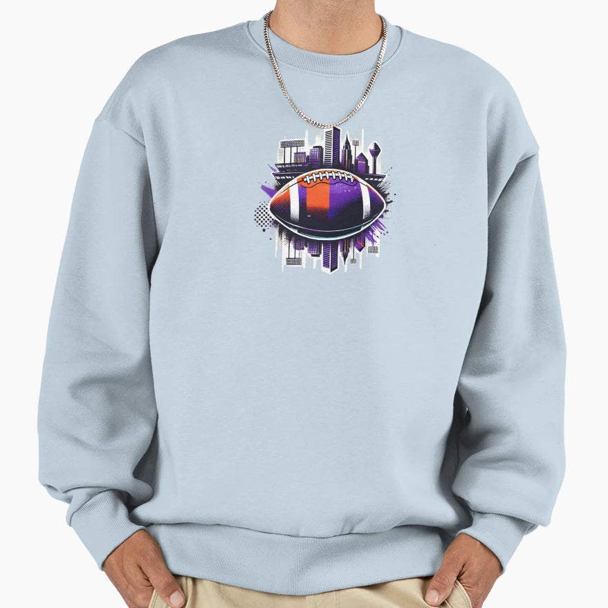 Baltimore Ravens Skyline Sweatshirt - Trendy Graphic Unisex - T-Shirt, Sweatshirt, Hoodie