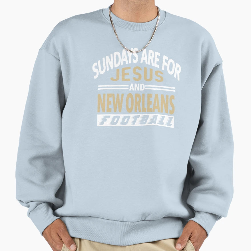 New Orleans Pro Football And Jesus Sweatshirt - Minimalist Print Unisex - T-Shirt, Sweatshirt, Hoodie