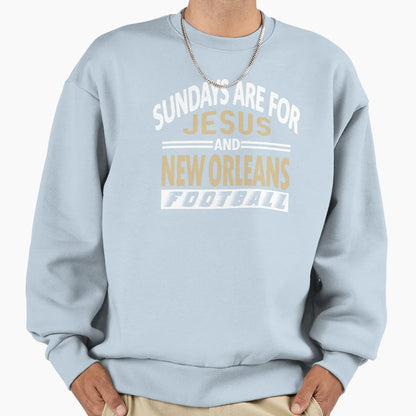 New Orleans Pro Football And Jesus Sweatshirt - Minimalist Print Unisex - T-Shirt, Sweatshirt, Hoodie