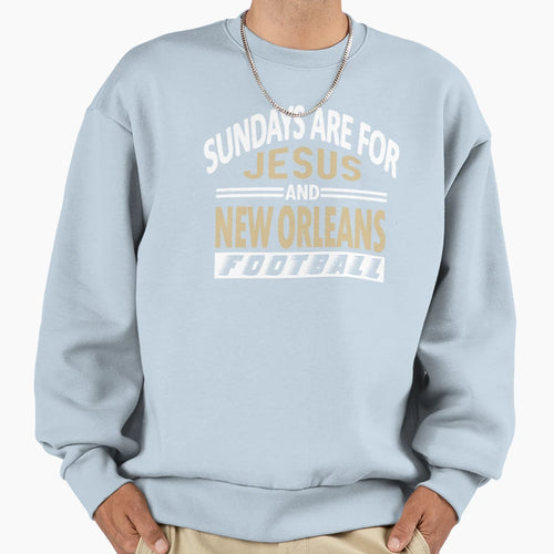 New Orleans Pro Football And Jesus Sweatshirt - Minimalist Print Unisex - T-Shirt, Sweatshirt, Hoodie