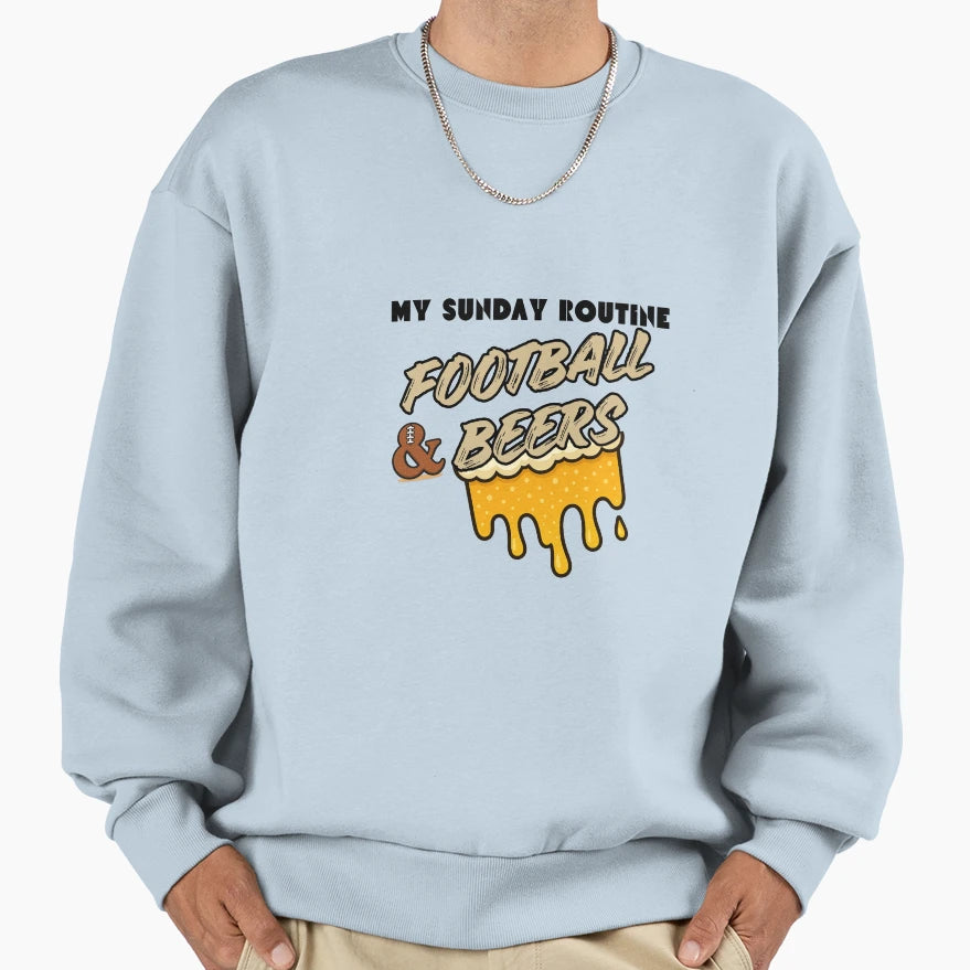 Saints Sunday Routine Football Beers Sweatshirt - Trendy Graphic for Adults - T-Shirt, Sweatshirt, Hoodie