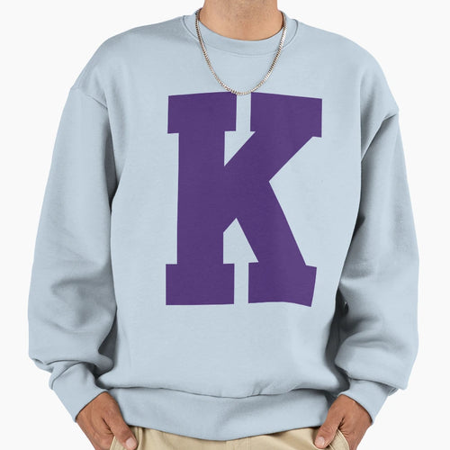Alphabet Purple K Sports Letter K Sweatshirt - Graphic Print Men Women - T-Shirt, Sweatshirt, Hoodie
