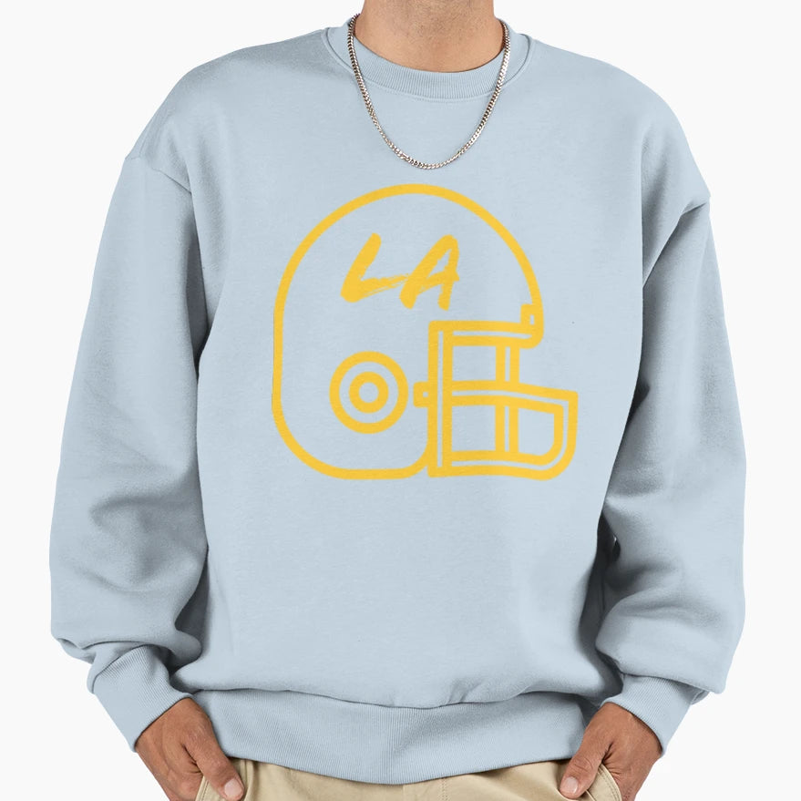 Rams Helmet La Los Angeles Sweatshirt - Custom Art Print Men Women - T-Shirt, Sweatshirt, Hoodie