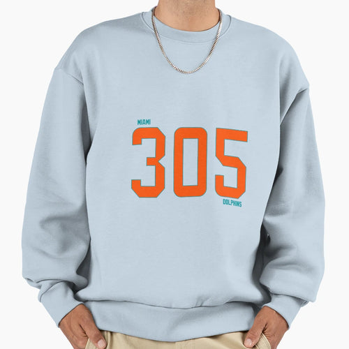 305 Miami Dolphins Sweatshirt - Trendy Graphic Men Women - T-Shirt, Sweatshirt, Hoodie