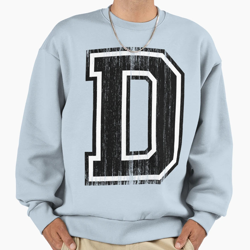 Big Varsity Letter D Sweatshirt - Streetwear Style for Adults - T-Shirt, Sweatshirt, Hoodie