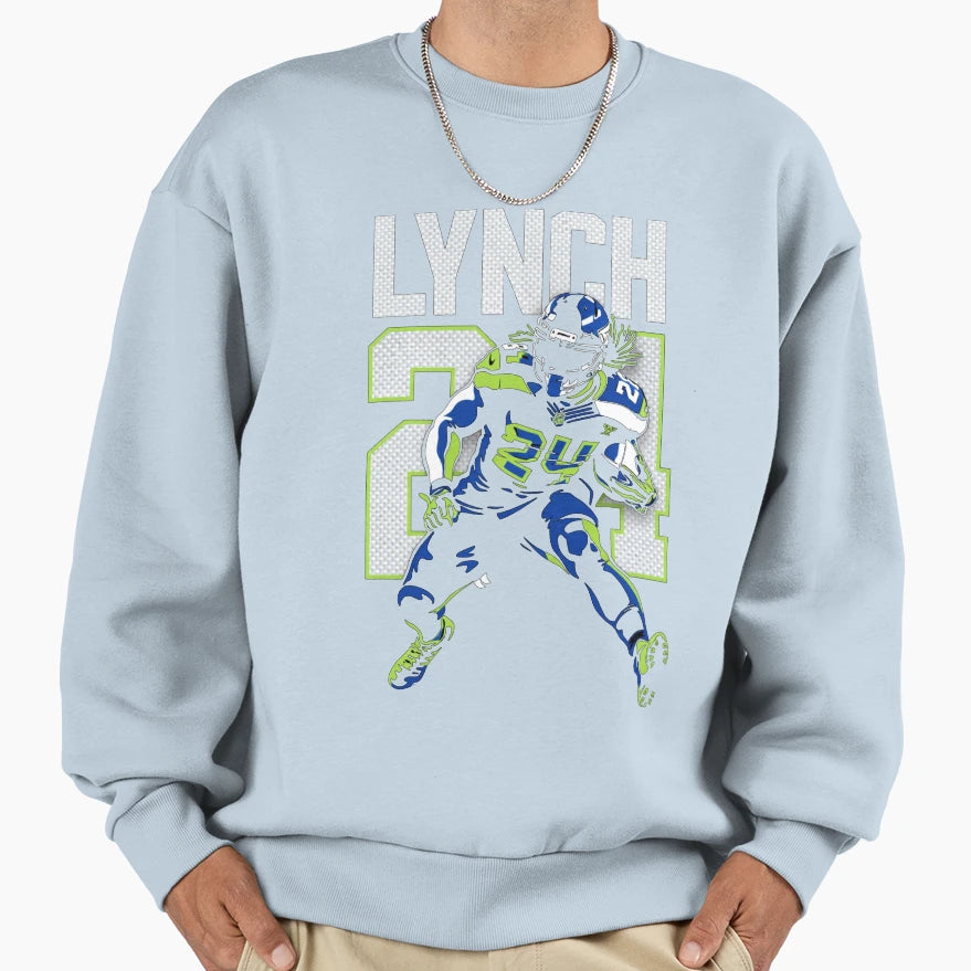 Marshawn Lynch Seahawks 24 Sweatshirt - Minimalist Print for Adults - T-Shirt, Sweatshirt, Hoodie