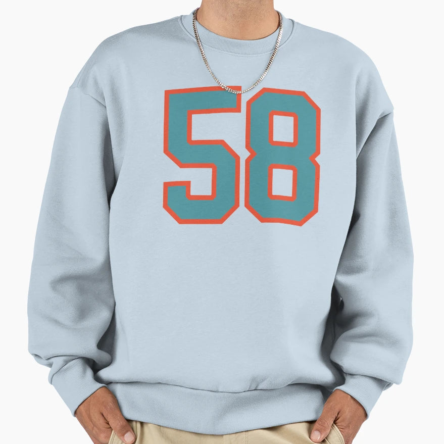 58 Number Aqua Orange Lucky Sweatshirt - Streetwear Style for Adults - T-Shirt, Sweatshirt, Hoodie