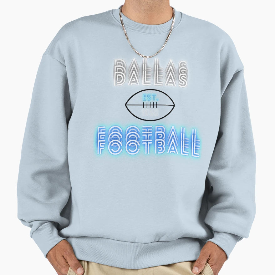 Dallas Football Throwback 80S Sweatshirt - Casual Everyday Wear Unisex - T-Shirt, Sweatshirt, Hoodie