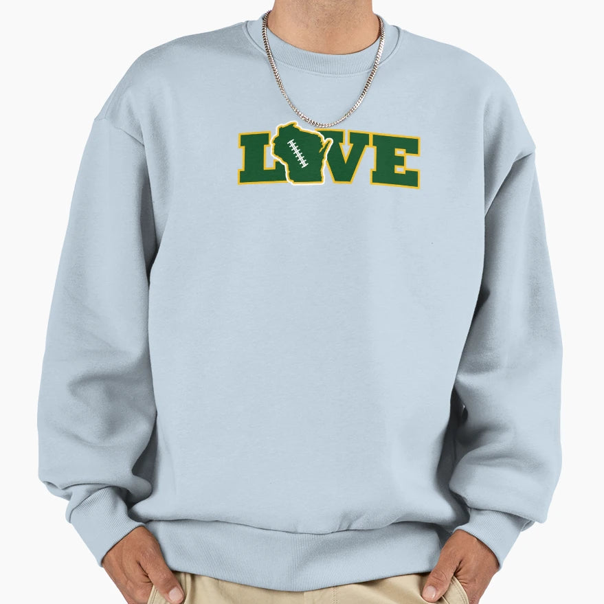 Green Bay Packer Love Football Sweatshirt - Unique Graphic for Adults - T-Shirt, Sweatshirt, Hoodie