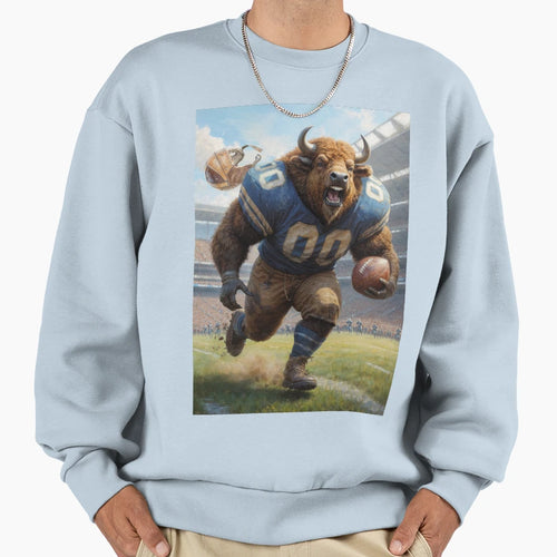 Old School Gridiron Buffalo Mascot Sweatshirt - Novelty Apparel Unisex - T-Shirt, Sweatshirt, Hoodie