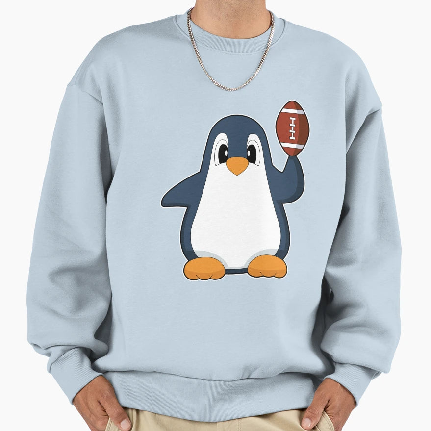 Penguin American Football Sports Sweatshirt - Aesthetic Graphic Men Women - T-Shirt, Sweatshirt, Hoodie