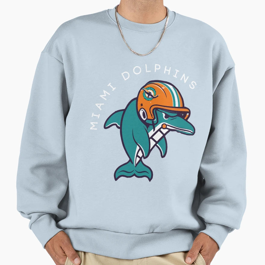 Art Miami Dolphins Sweatshirt - Casual Everyday Wear for Adults - T-Shirt, Sweatshirt, Hoodie