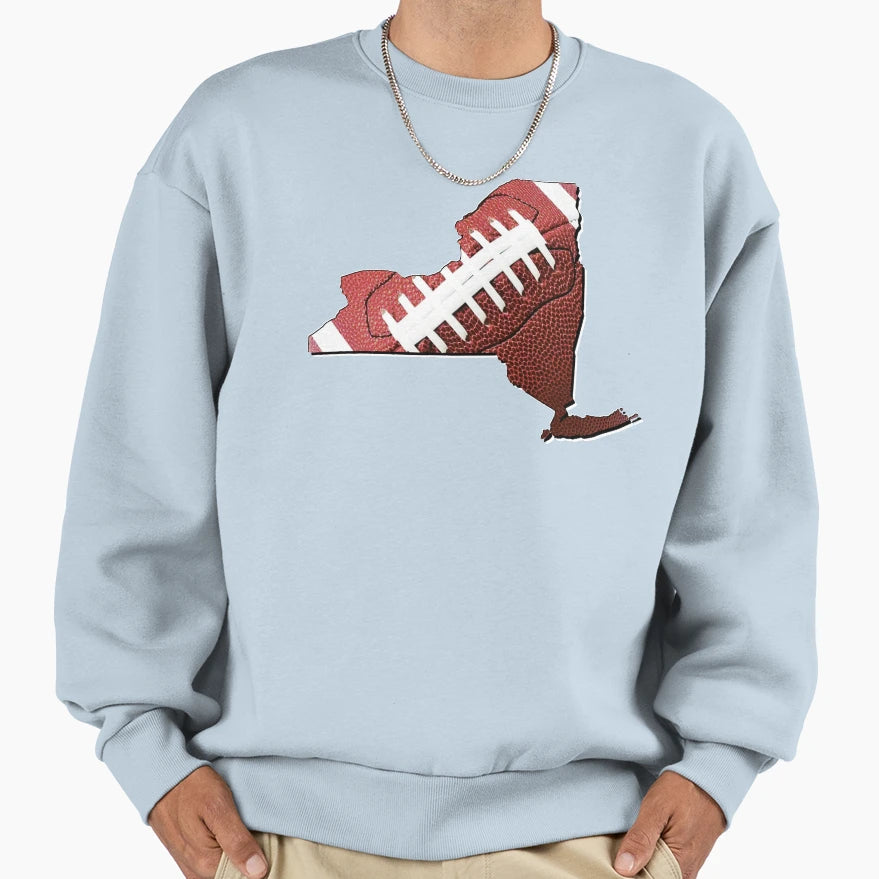 New York Usa Map Real Football Sweatshirt - Casual Everyday Wear Men Women - T-Shirt, Sweatshirt, Hoodie