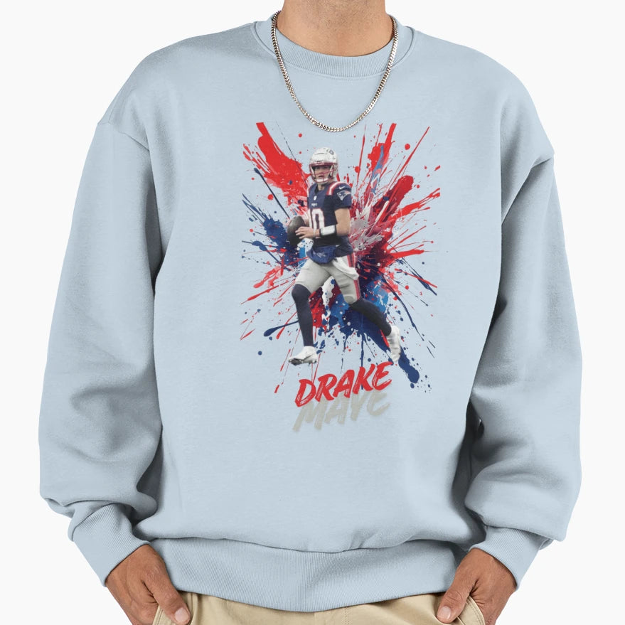 Drake Maye Patriots Action Sweatshirt - Aesthetic Graphic for Adults - T-Shirt, Sweatshirt, Hoodie