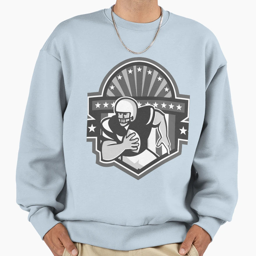 American Football Player Ball Running Sweatshirt - Unique Graphic Unisex - T-Shirt, Sweatshirt, Hoodie