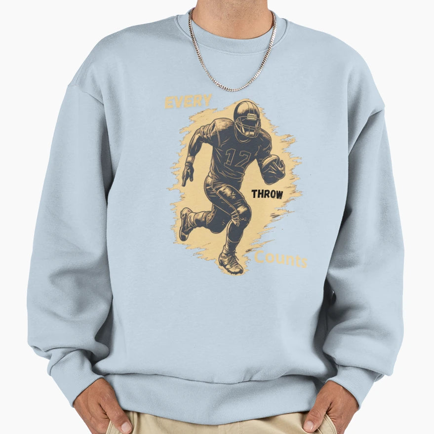 American Football Player Action Sweatshirt - Trendy Graphic for Adults - T-Shirt, Sweatshirt, Hoodie
