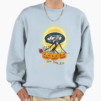 Halloween Jets Jack Skellington Sweatshirt - Minimalist Print for Adults - T-Shirt, Sweatshirt, Hoodie